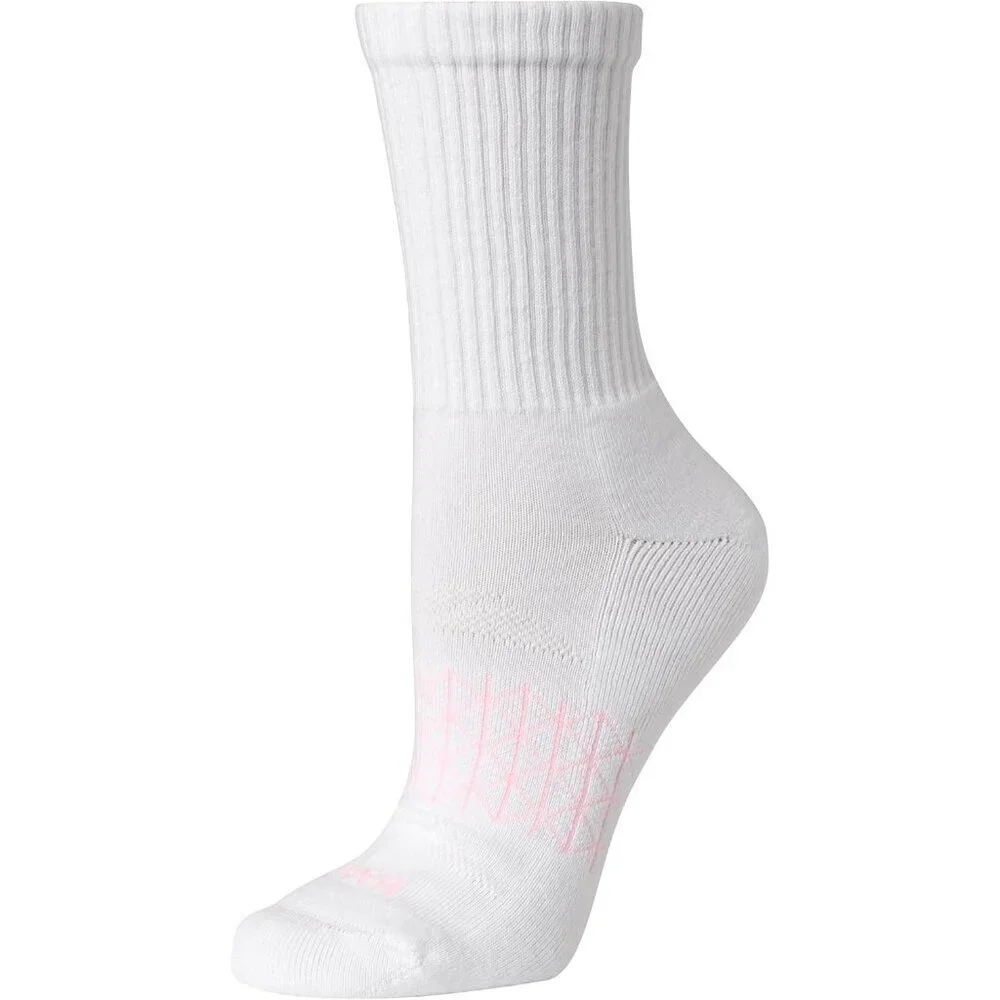 Women's White 4-pairs Cushioned Absolute Active Seamless Toe Crew Socks